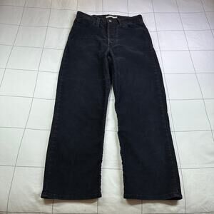 Levi's Jeans Women 30 Black Ribcage Straight Ankle Corduroy Button Fly High Rise